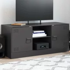 vidaXL fekete acél TV-szekrény 99 x 39 x 44 cm