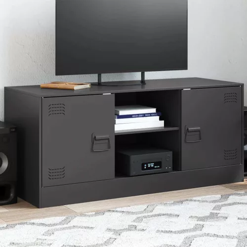 vidaXL fekete acél TV-szekrény 99 x 39 x 44 cm