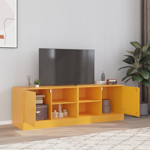 vidaXL 2 db mustársárga acél TV-szekrény 67 x 39 x 44 cm