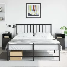vidaXL 2 db fekete acél éjjeliszekrény 34,5x39x62 cm