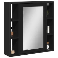   vidaXL fekete szerelt fa fürdőszobai tükör 60 x 16 x 60 cm