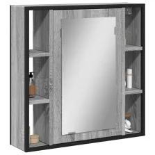   vidaXL szürke sonoma színű szerelt fa tükrös szekrény 60x16x60 cm
