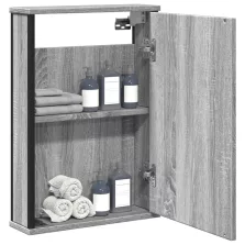  vidaXL szürke sonoma szerelt fa tükrös szekrény 42x12x60 cm