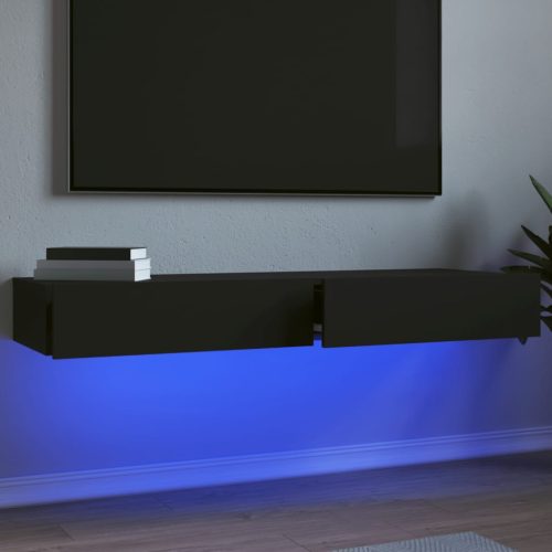 vidaXL 2 db fekete TV-szekrény LED-lámpákkal 60 x 35 x 15,5 cm