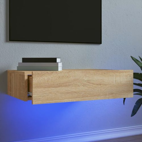 vidaXL sonoma tölgyszínű TV-szekrény LED-lámpákkal 60x35x15,5 cm