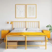   vidaXL 2 db mustársárga acél éjjeliszekrény 36 x 39 x 50,5 cm
