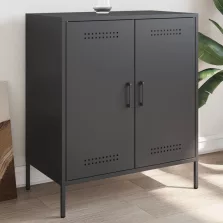 vidaXL fekete acél tálalószekrény 68 x 39 x 79 cm