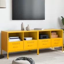   vidaXL 2 db mustársárga acél TV-szekrény 68 x 39 x 50,5 cm