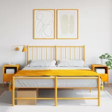   vidaXL 2 db mustársárga acél éjjeliszekrény 36 x 39 x 50,5 cm