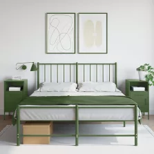   vidaXL 2 db olívazöld acél éjjeliszekrény 36 x 39 x 68 cm