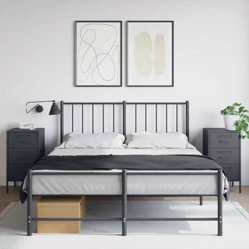 vidaXL 2 db antracitszürke acél éjjeliszekrény 36 x 39 x 68 cm