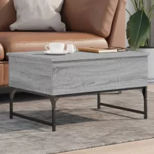   vidaXL szürke sonoma szerelt fa és fém dohányzóasztal 70 x 50 x 40 cm