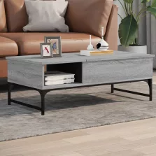   vidaXL szürke sonoma szerelt fa és fém dohányzóasztal 100 x 50 x 35 cm