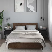   vidaXL 2 db fekete szerelt fa éjjeliszekrény 40 x 40 x 55 cm