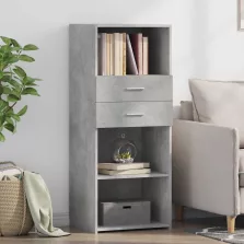   vidaXL betonszürke szerelt fa magasszekrény 50 x 42,5 x 124 cm