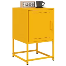   vidaXL 2 db mustársárga acél éjjeliszekrény 36x39x60,5 cm