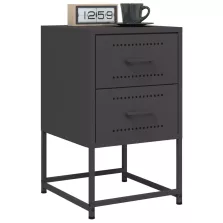 vidaXL 2 db fekete acél éjjeliszekrény 36x39x60,5 cm