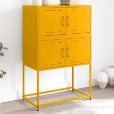   vidaXL mustársárga acél tálalószekrény 68,5x38,5x107 cm