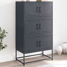   vidaXL antracitszürke acél tálalószekrény 68,5x38,5x123,5 cm