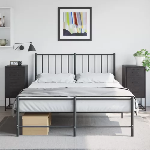 vidaXL 2 db fekete acél éjjeliszekrény 36 x 39 x 78 cm