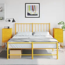   vidaXL 2 db mustársárga acél éjjeliszekrény 36 x 39 x 78 cm