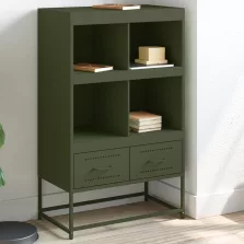 vidaXL olívazöld acél magasszekrény 68x39x111,5 cm