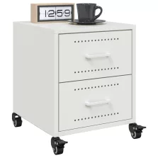 vidaXL 2 db fehér acél éjjeliszekrény 36x39x43,5 cm