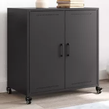 vidaXL fekete acél tálalószekrény 68,5 x 39 x 72 cm