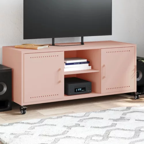 vidaXL rózsaszín acél TV-szekrény 100,5 x 39 x 43,5 cm
