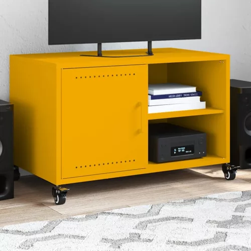 vidaXL mustársárga acél TV-szekrény 68 x 39 x 43,5 cm