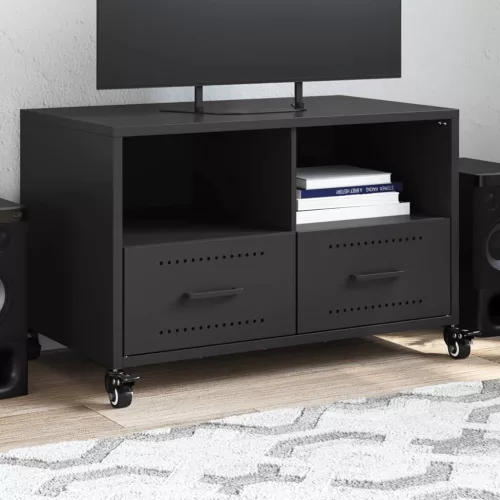 vidaXL fekete acél TV-szekrény 68 x 39 x 43,5 cm
