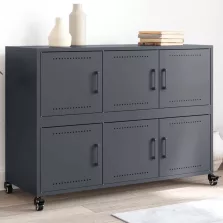   vidaXL antracitszürke acél tálalószekrény 100,5 x 39 x 72 cm