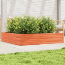   vidaXL viaszbarna tömör fenyőfa kerti virágláda 110x110x23 cm
