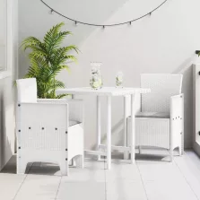 vidaXL Kerti Szék 2 pcs Fehér 53 x 49 x 85 cm PP