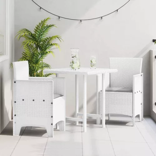 vidaXL Kerti Szék 2 pcs Fehér 53 x 49 x 85 cm PP