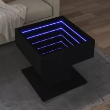 vidaXL fekete szerelt fa dohányzóasztal 50 x 50 x 45 cm