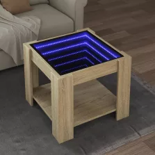   vidaXL sonoma tölgy szerelt fa dohányzóasztal LED-del 53 x 53 x 45 cm