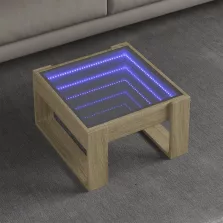   vidaXL sonoma tölgy végtelen hatású LED-es dohányzóasztal 50x53x30 cm