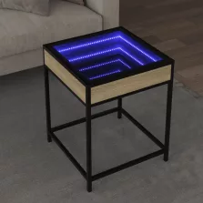   vidaXL sonoma tölgy végtelen hatású LED-es dohányzóasztal 40x40x51 cm