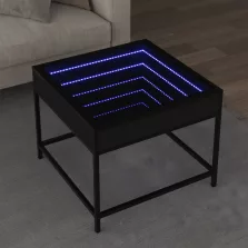   vidaXL fekete végtelen hatású LED-es dohányzóasztal 50 x 50 x 41 cm
