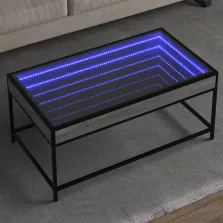   vidaXL szürke sonoma végtelen hatású LED-es dohányzóasztal 90x50x41 cm