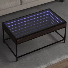   vidaXL barna tölgy végtelen hatású LED-es dohányzóasztal 90x50x41 cm