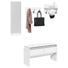   vidaXL 4 részes fehér szerelt fa előszobai bútorgarnitúra