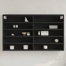 vidaXL fekete szerelt fa vitrinszekrény 100 x 15 x 58 cm