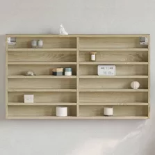   vidaXL sonoma tölgy színű szerelt fa vitrinszekrény 100 x 8,5 x 58 cm