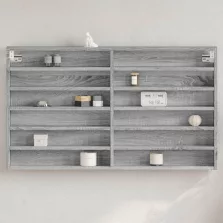   vidaXL szürke sonoma színű szerelt fa vitrinszekrény 100 x 8,5 x 58 cm
