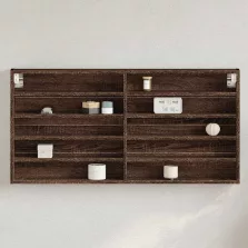   vidaXL barna tölgy színű szerelt fa vitrinszekrény 100 x 8,5 x 50 cm