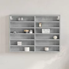   vidaXL betonszürke szerelt fa vitrinszekrény 80 x 8,5 x 58 cm