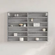   vidaXL szürke sonoma színű szerelt fa vitrinszekrény 80 x 8,5 x 58 cm