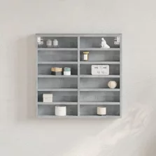  vidaXL betonszürke szerelt fa vitrinszekrény 60 x 8,5 x 58 cm